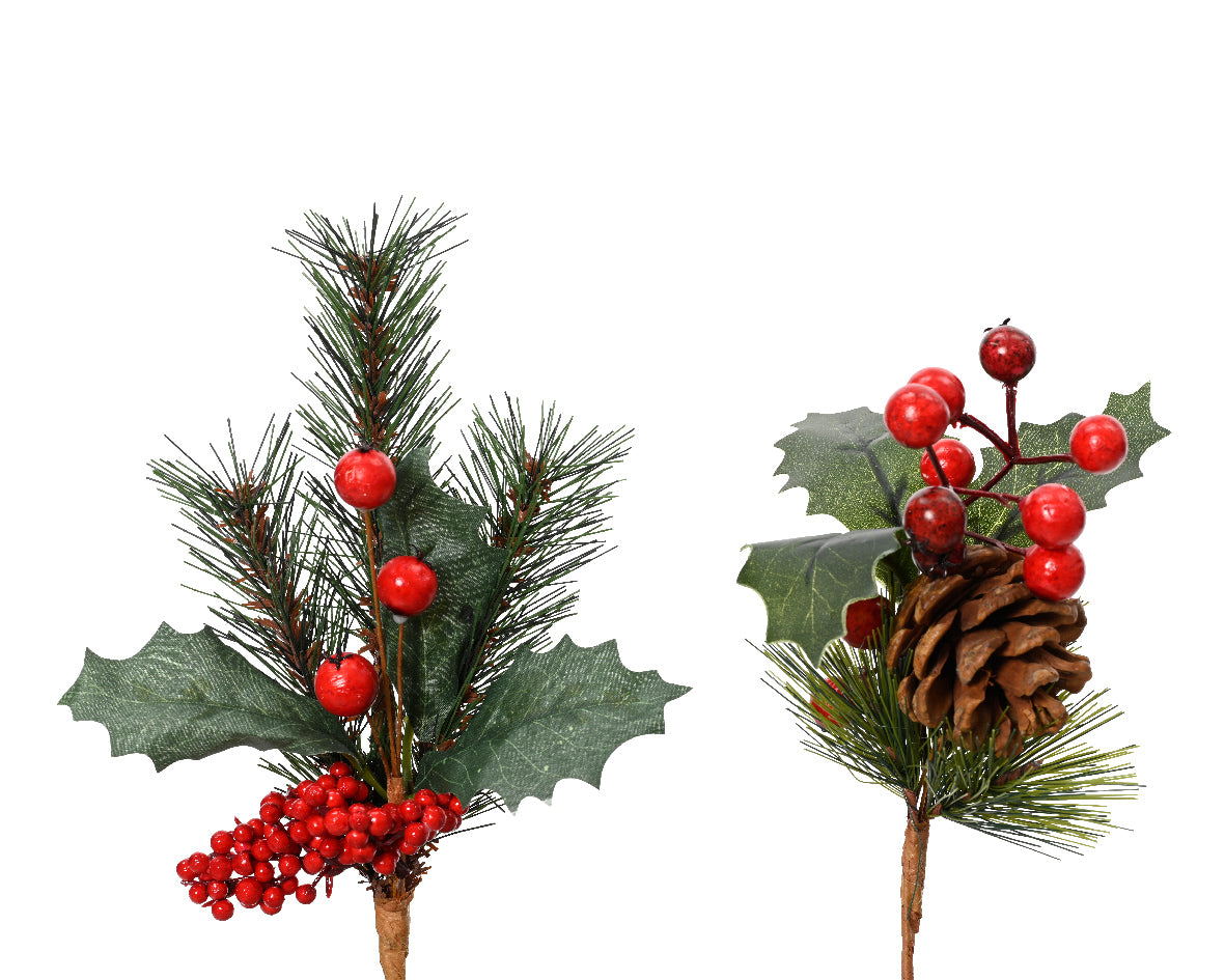 Green Leaf Berry Foliage Pick  - Individual