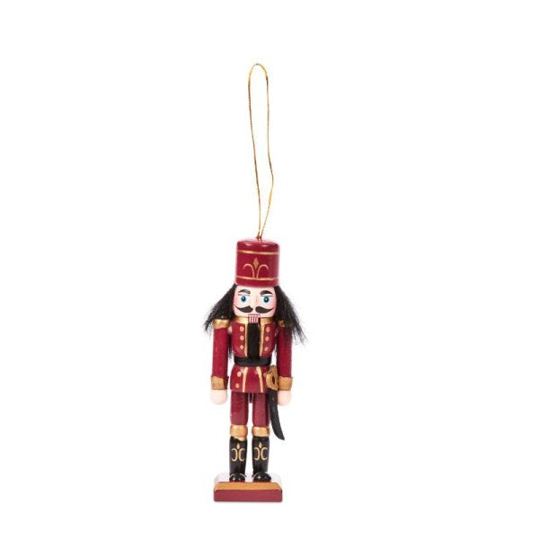 Burgundy Brigadier Hanging Nutcracker Pendant Tree Decoration