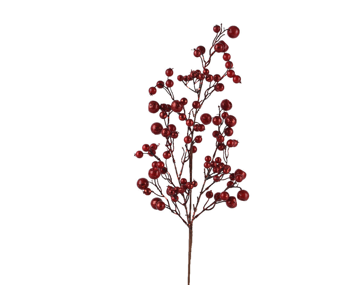 Red Foam Glitter Berries Decoration - 68cm