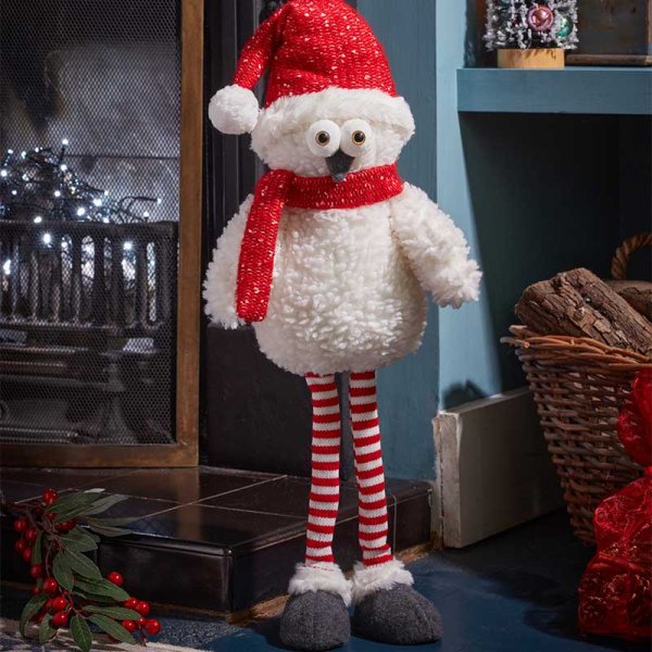 Festive Large Goggle Owl Plush 60cm