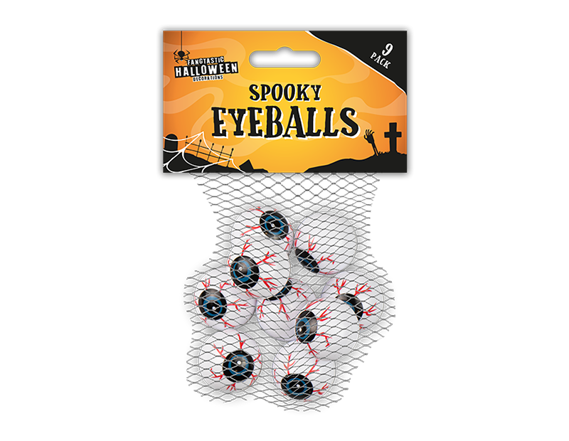 Halloween Decorative Spooky Eyeballs Pack of 9
