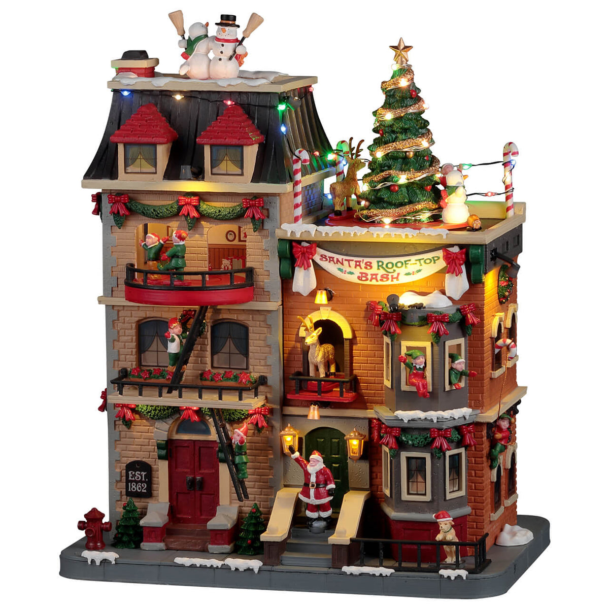 Lemax - Santa's Rooftop Bash Animated with Lights, Motion & Sound