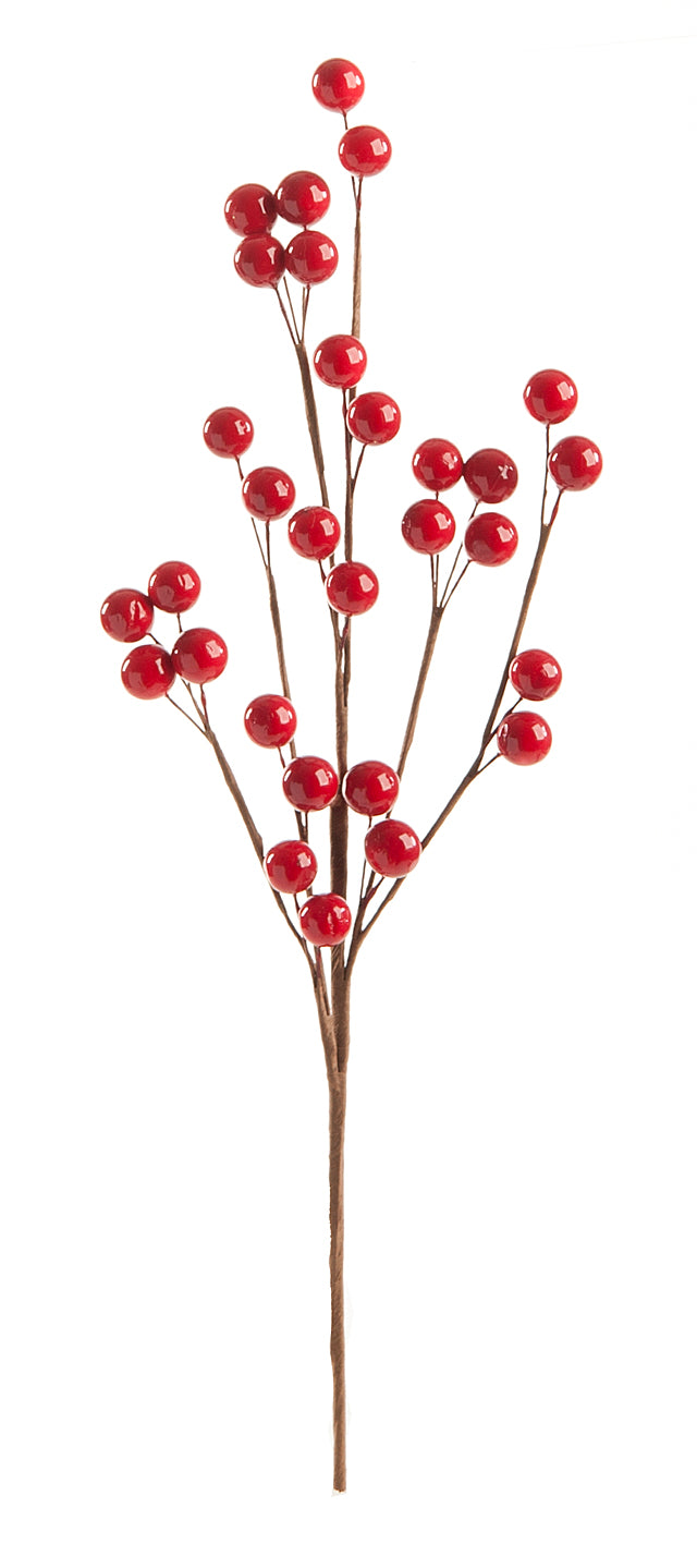 Shiny Red Berry Spray - 40cm