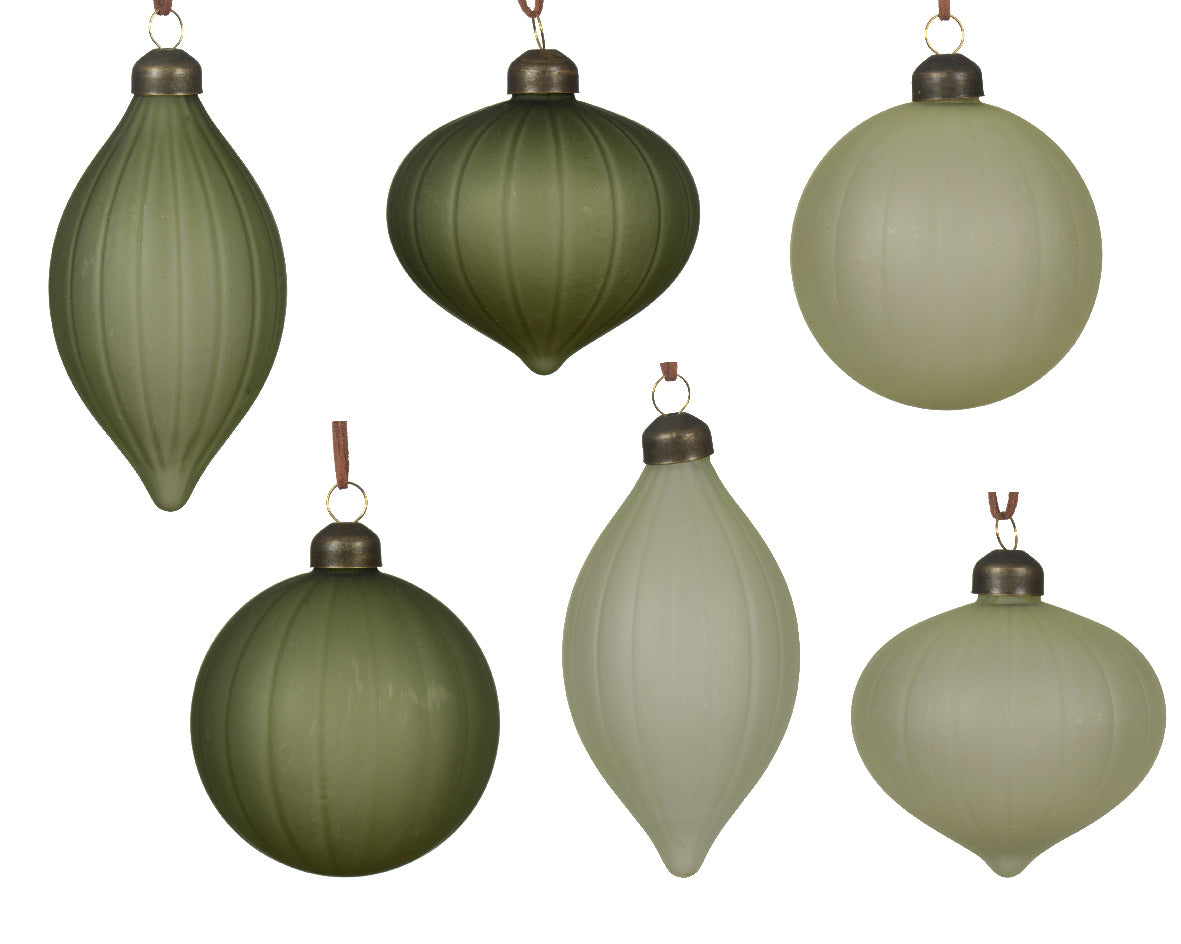 Glass Opaque Matte Green Bauble