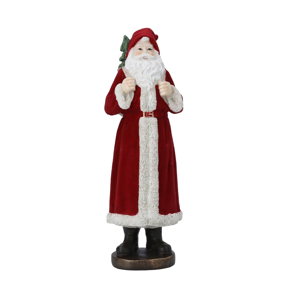Gisela Graham - Santa with Red Flock Jacket Christmas Ornament - 32cm