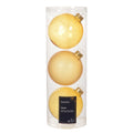 Large Light Gold Transparent Glass Shiny & Matte Baubles 10cm - Tube of 3