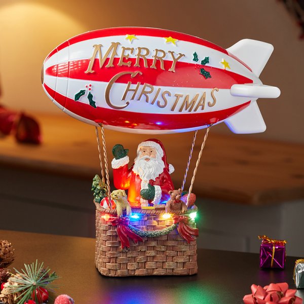 Flying! Light Up Santa Scene