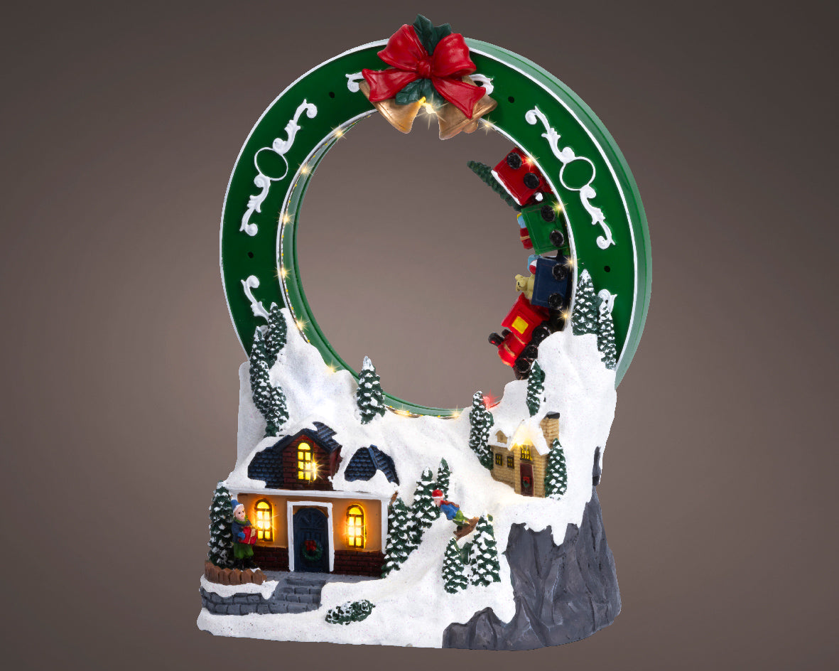 Lumineo Christmas Village Scenery with Lights and Motion