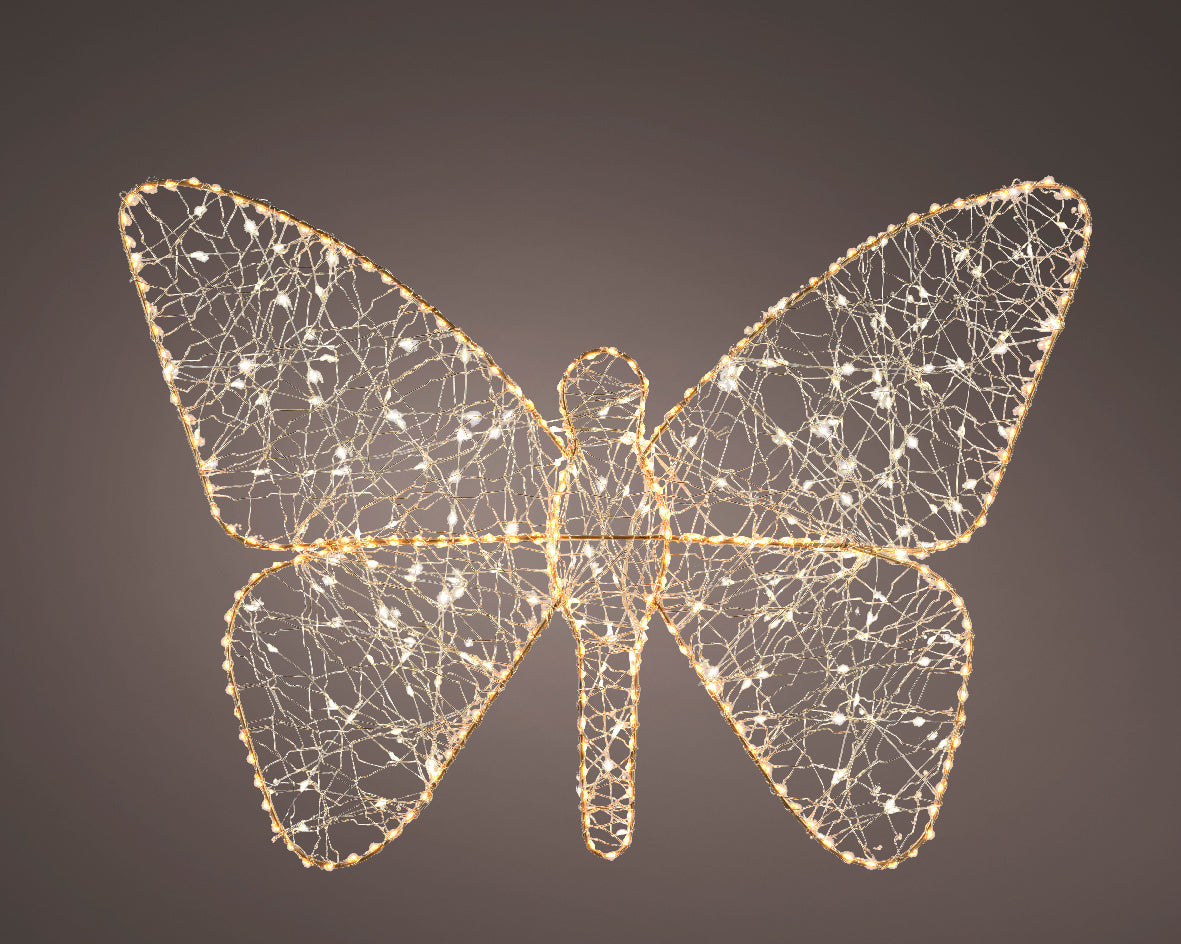 Micro LED Light Up Butterfly Hanging Ornament with 400 Warm White LEDs