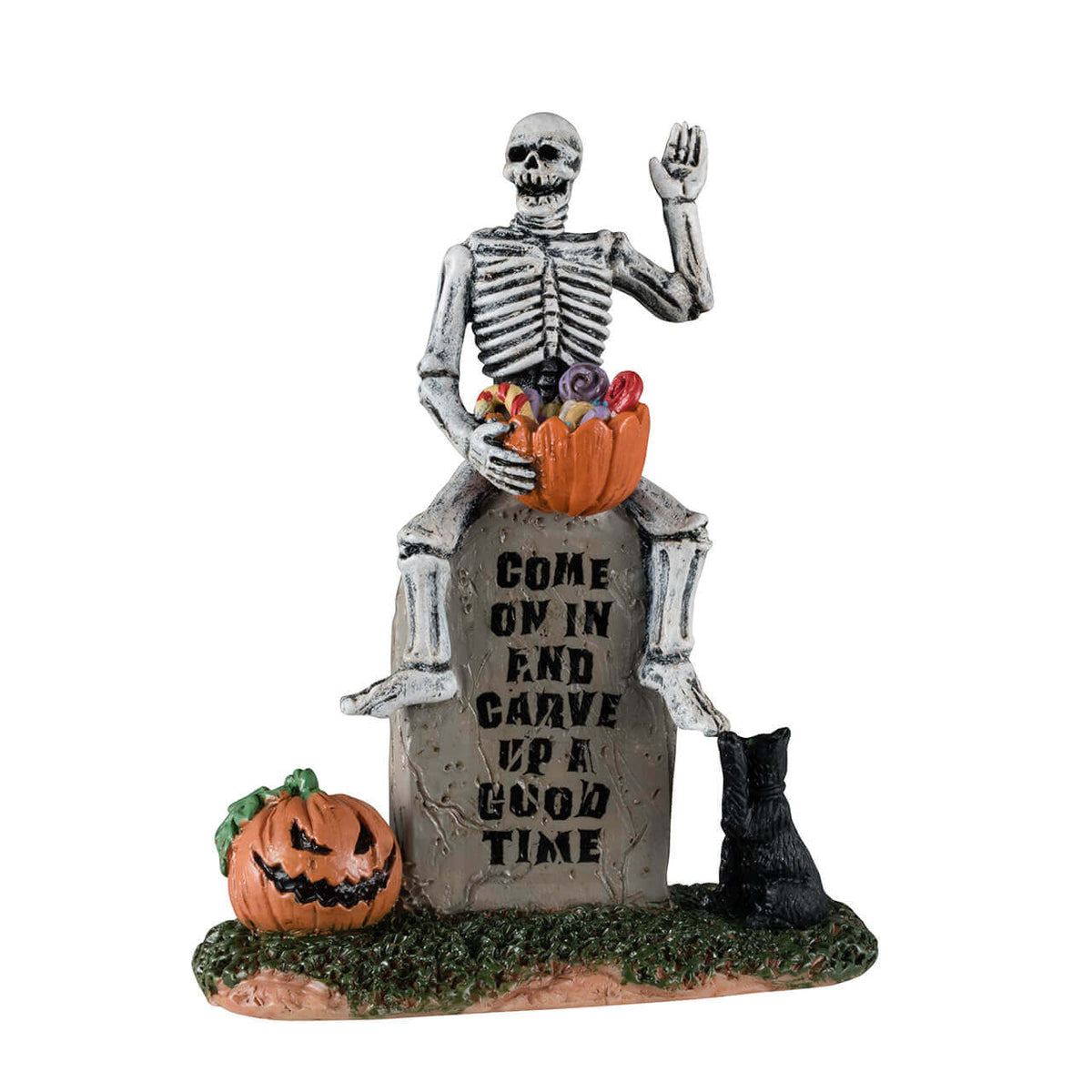 Lemax Spooky Town - Pumpkin Patch Ghoul on Tombstone Figurine