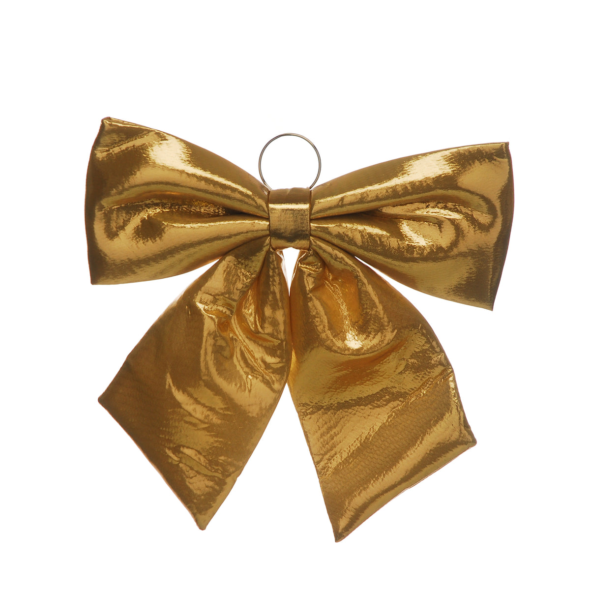 Gold Metallic Effect Bow Christmas Tree Decoration