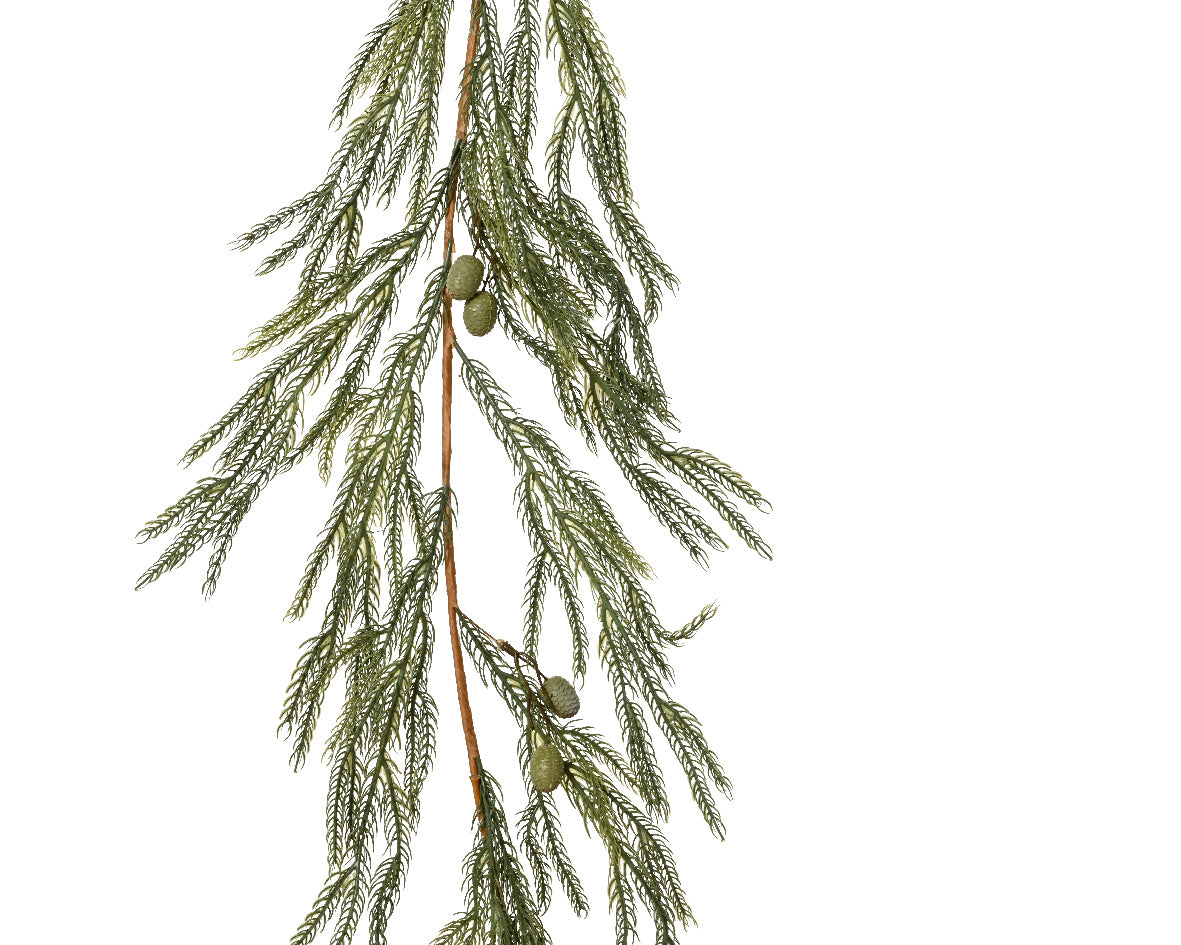 Long Branched Evergreen Foliage Indoor Nut Garland - 1.8m