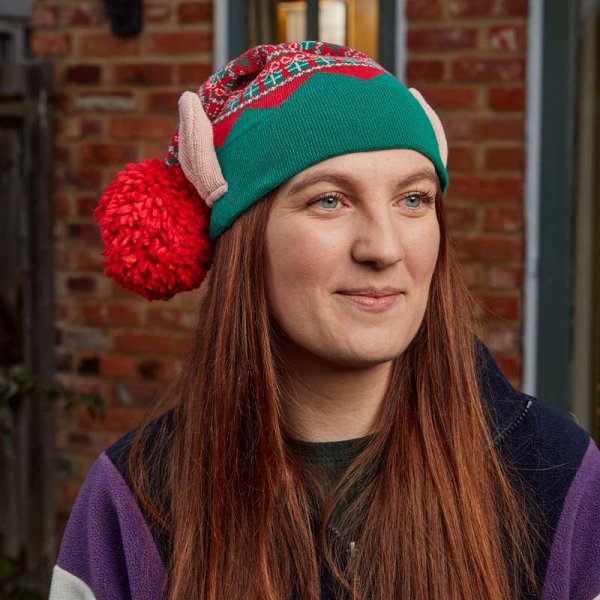 Luxury Elf Beanie Hat with Pom Pom