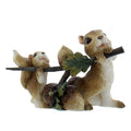 Two Polynesian Squirrels Holding a Branch - 18cm
