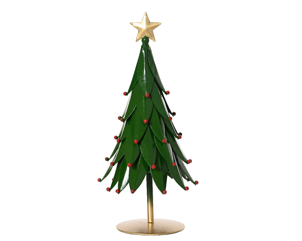 Metal Green Tree with Star