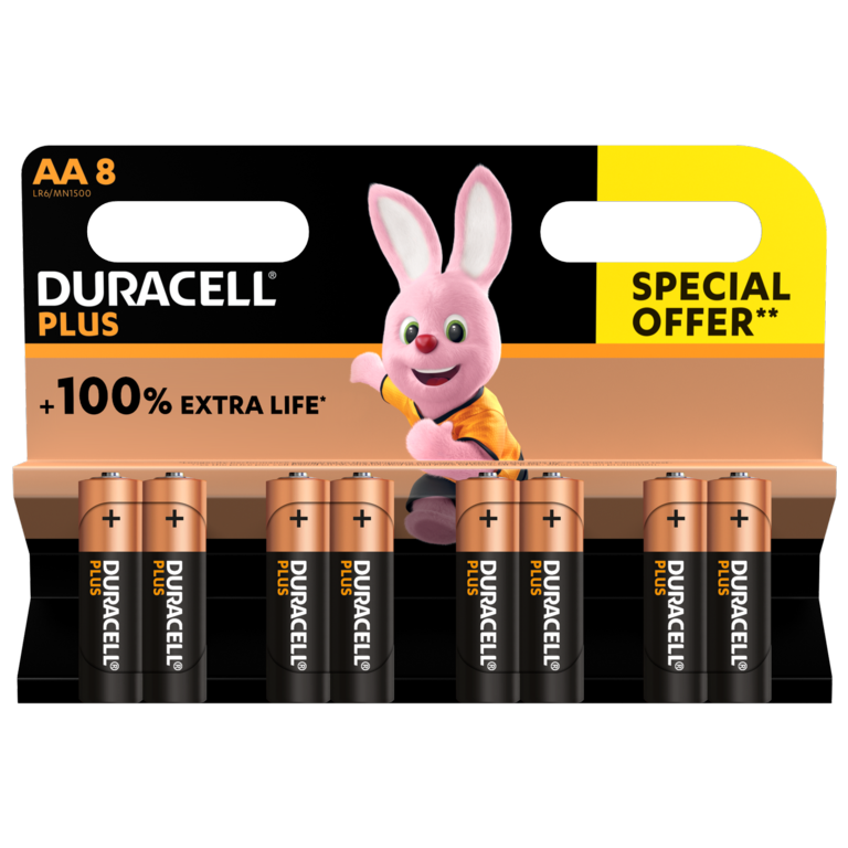 Duracell Plus Power AA Special Offer - 8 Pack