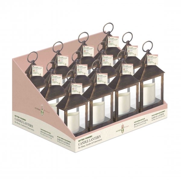 Kentish Lantern with Flickering Candle