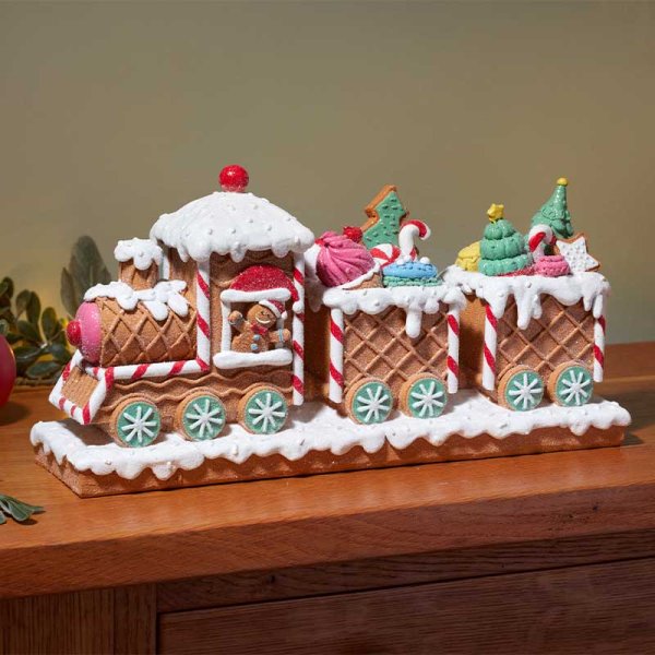 All Aboard! Candy Express Gingerbread Train Decoration