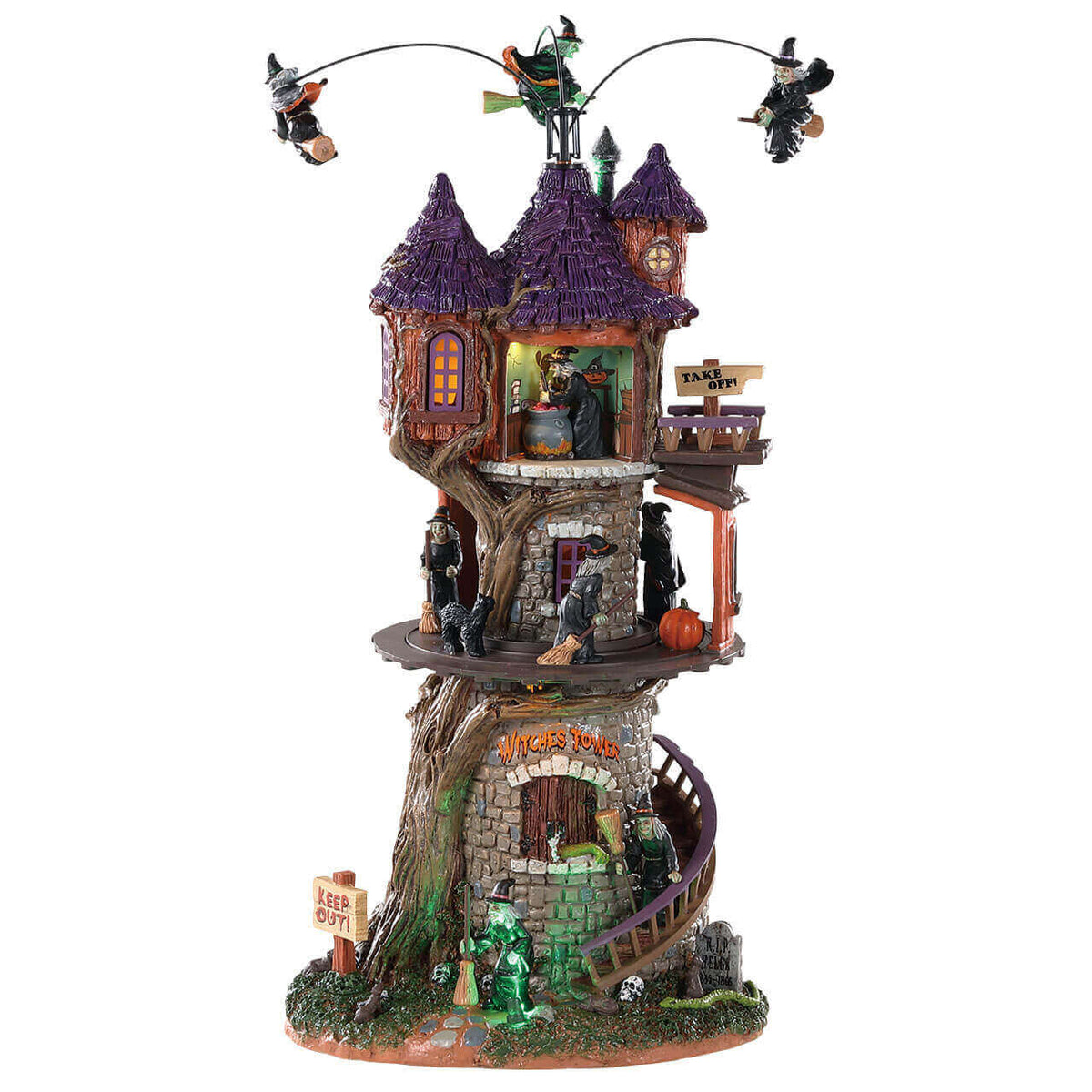 Lemax Spooky Town - Witches Tower Halloween Animated Scene with Lights, Sound & Motion