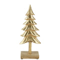Natural Wood Gold Plated Christmas Tree Ornament