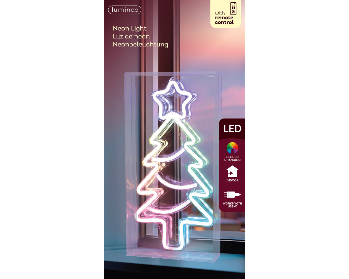 Standing Neon Colour Changing Christmas Tree LED Light - 30cm