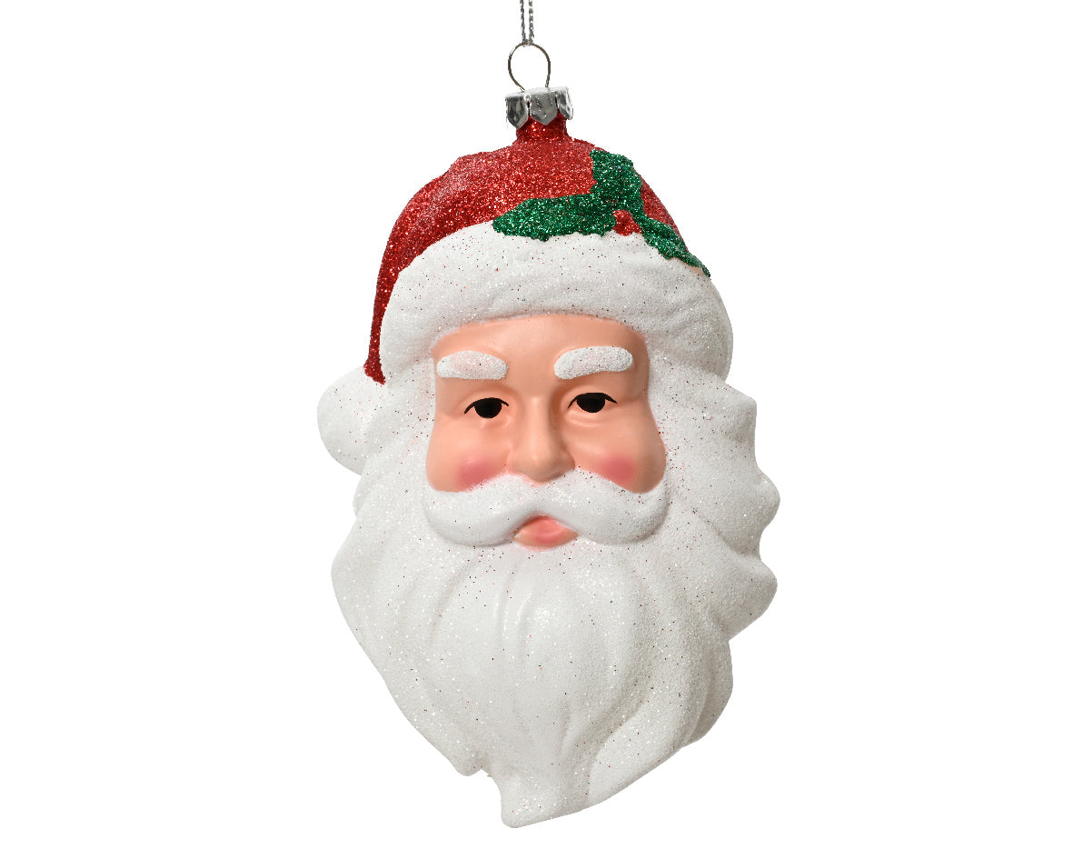 Glitter Santa Head Bauble