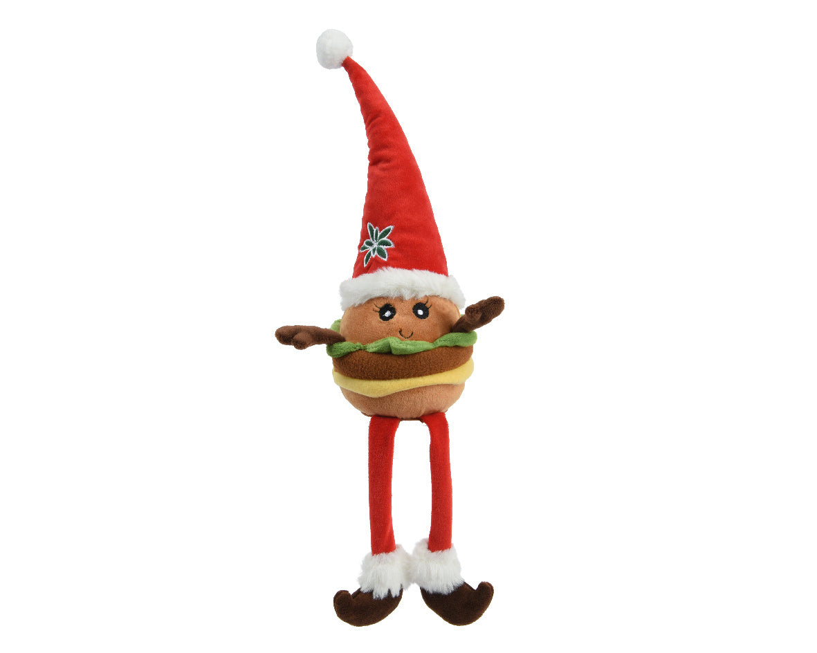 Polyester Santa Hat Hamburger Dangling Legs Ornament - 45cm