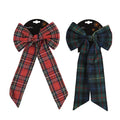 Large Plush Tartan Bow Christmas Decoration