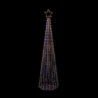 Premier 4m FlexiBright Warm & Cool White LED Cone Pyramid Tree with Star Tree Topper