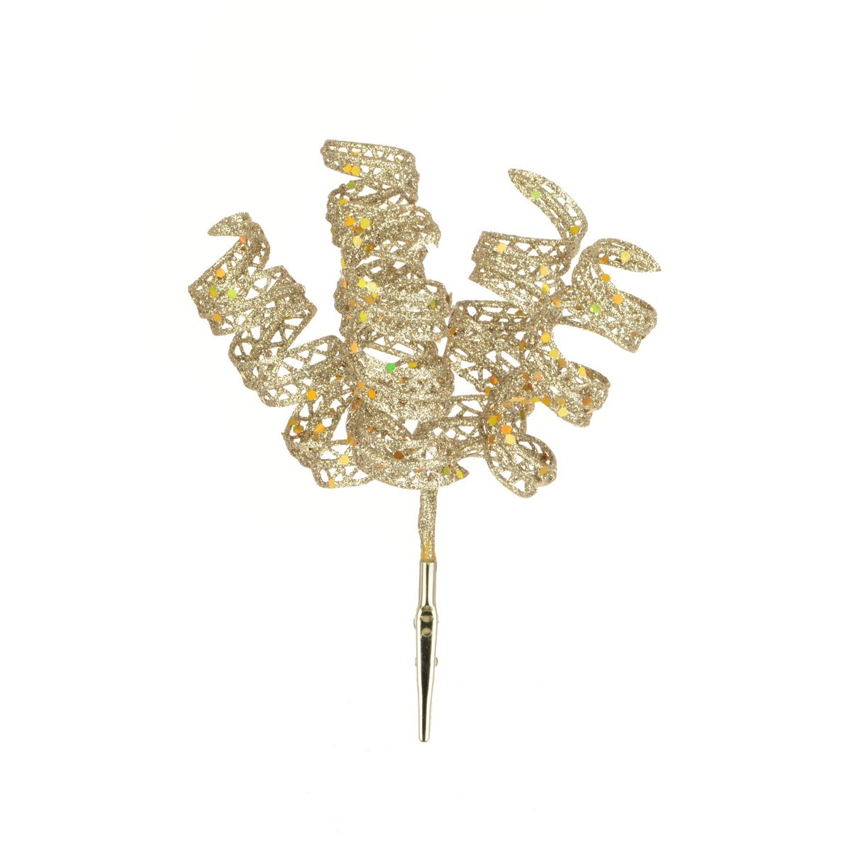 Gold Champagne Crazy Curls Clip - 17cm