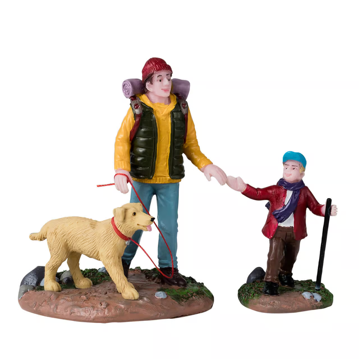 Lemax - Hiking Buddies, Father, Son & Dog Christmas Village Figurines - Set of 2