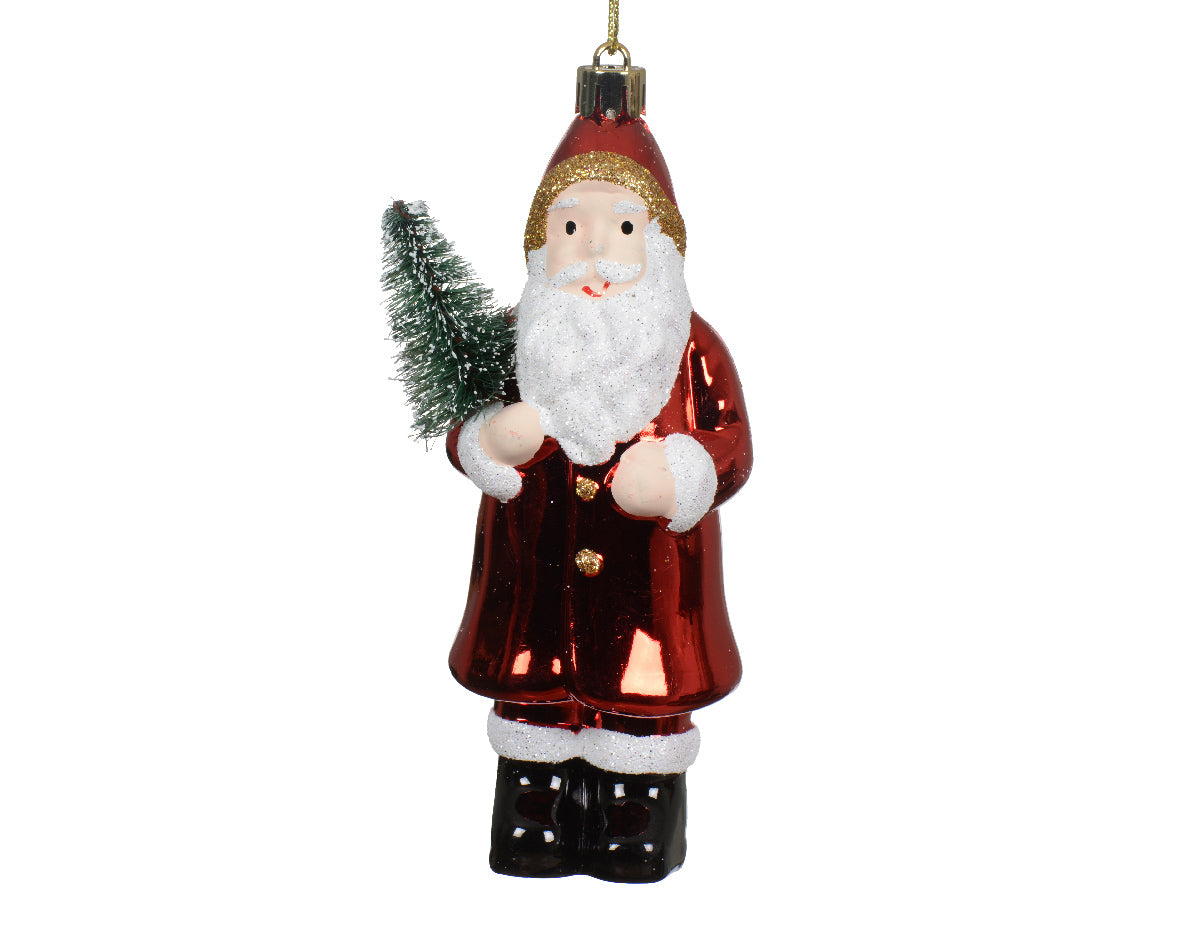 Shiny Shatterproof Santa with Tree Bauble