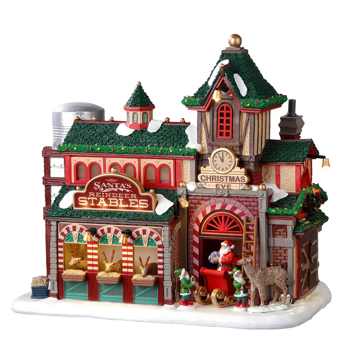 Lemax Santa's Reindeer Stables with Lights