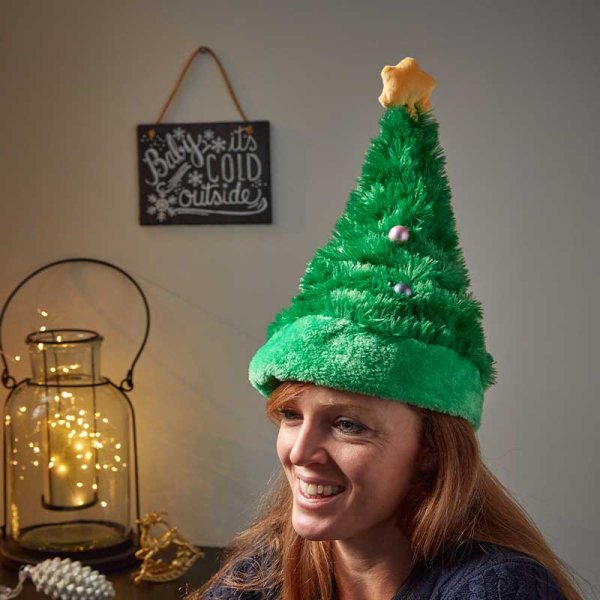 Festive Tree Shaped Happy Hat!