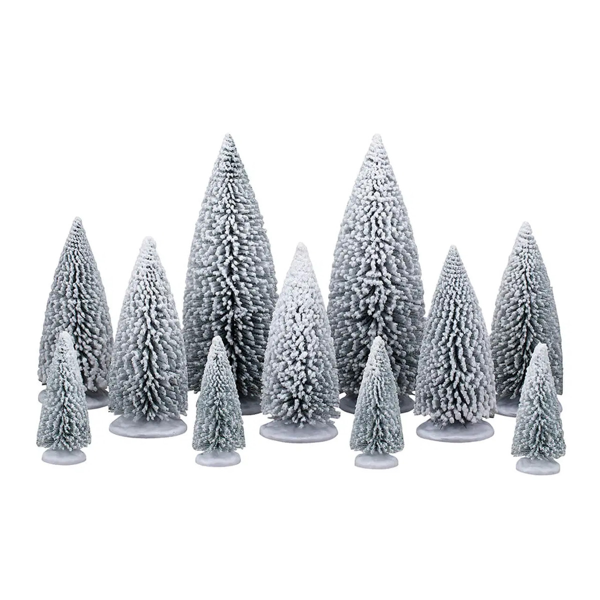 Lemax Assorted White Pine Trees - Set of 11