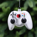 Hanging Silver Glass Games Controller Christmas Bauble