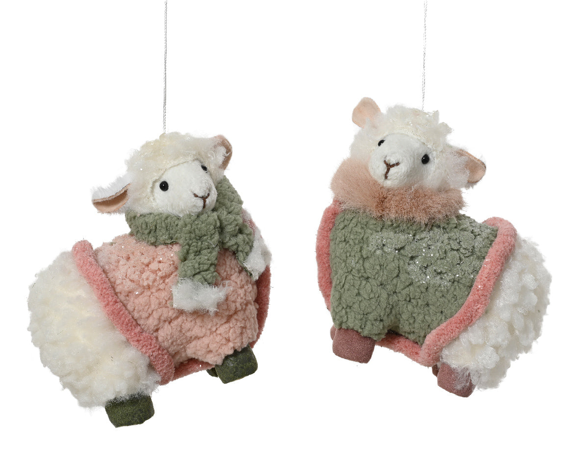Fluffy Soft Sheep in Jumper Bauble
