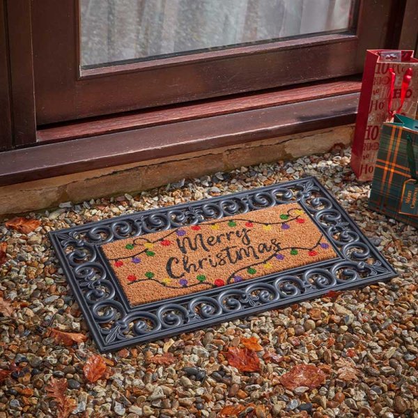 Merry Christmas Insert Decoir Doormat 23x53cm