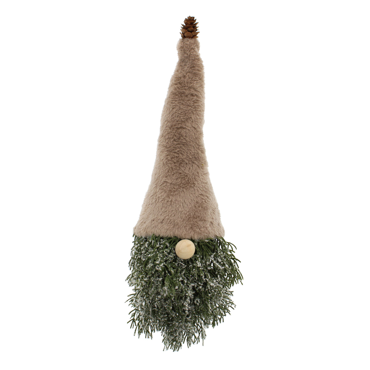 Frosted Green Tree Gonk In Cream Fluffy Hat Christmas Ornament