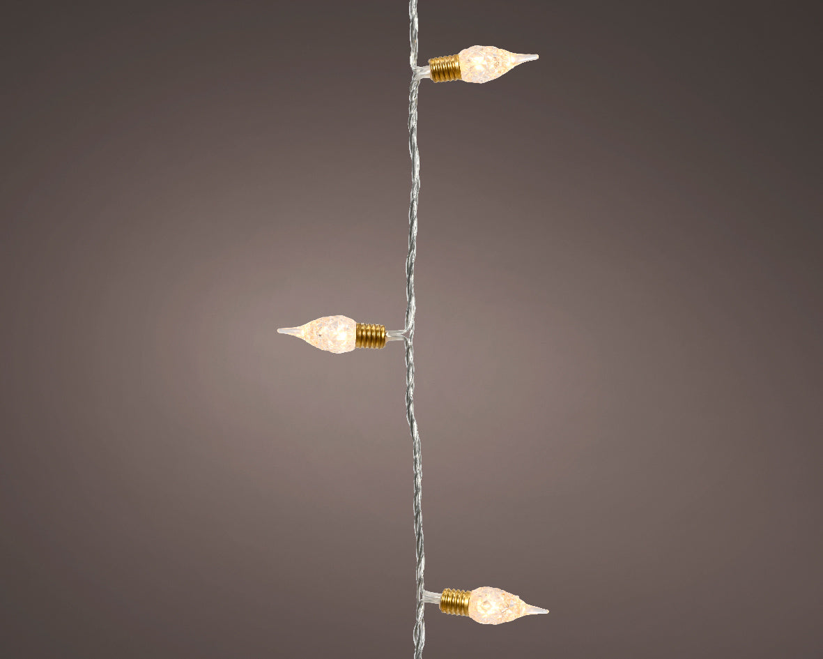 Lumineo Warm White LED Twinkle Vintage Lights with Transparent Cable - 17.9m 180 LEDs