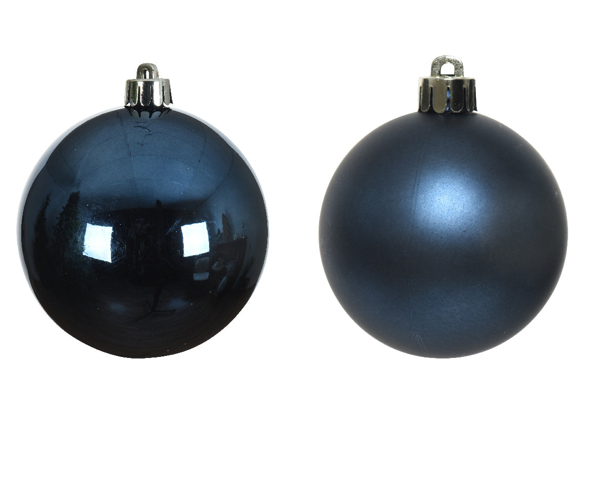 Night Blue Shatterproof Baubles - Box of 16 - 4cm
