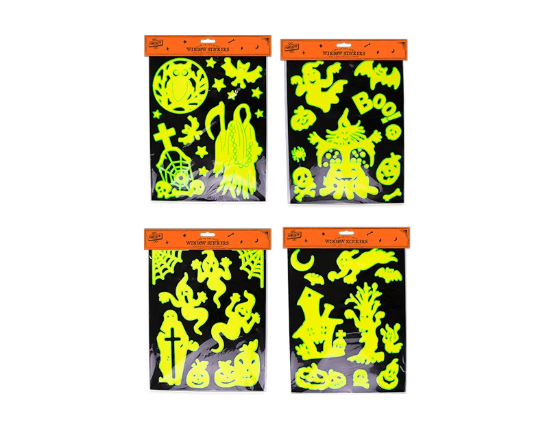 Glow In The Dark Halloween Window Stickers