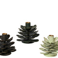 Pinecone Look Metal Candle Stick Holder