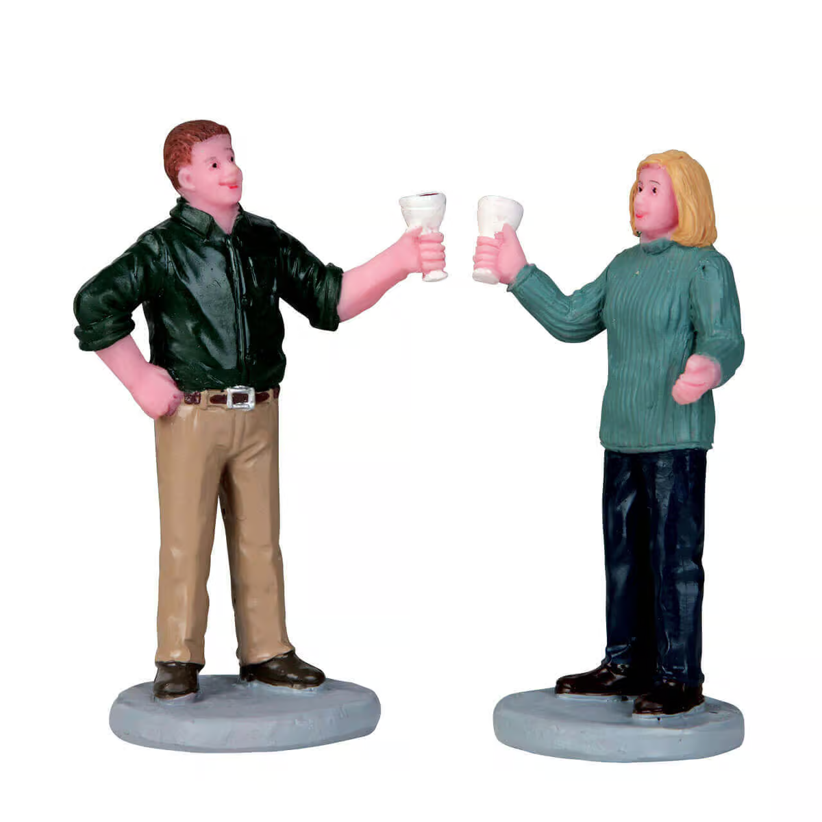 Lemax - A Fine Vintage, Wine Drinkers Christmas Village Figurines - Set of 2