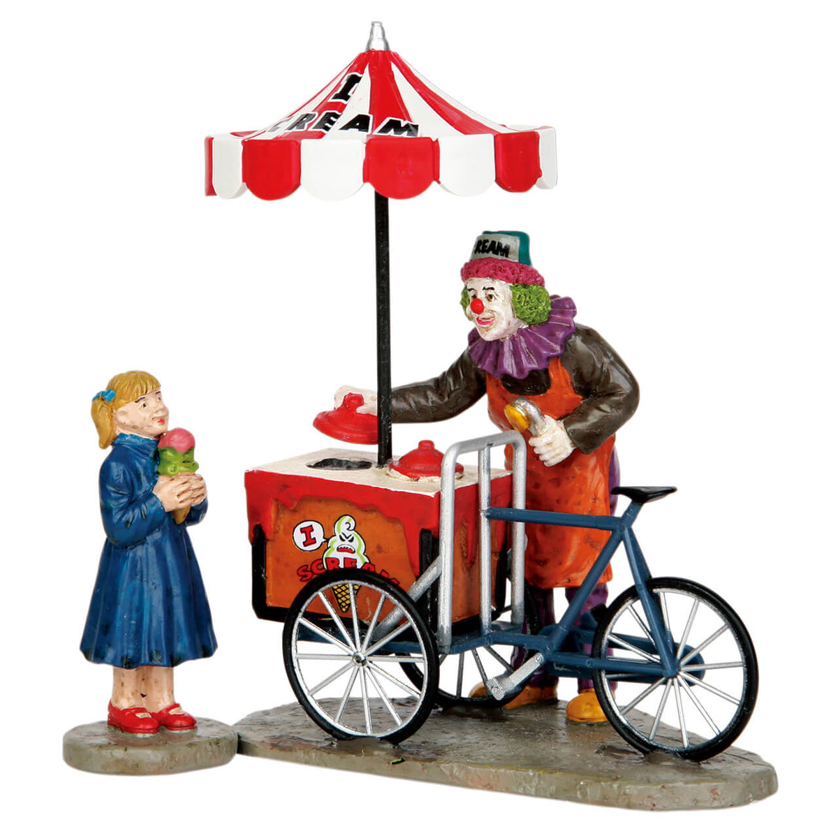 Lemax Spooky Town - I Scream U Scream Halloween Clown Ice Cream Seller - Set of 2
