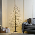 Traditional Warm White LED Twinkling Black Microdot Christmas Tree - 120cm