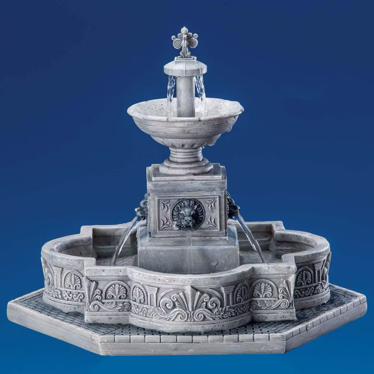 Lemax - Modular Plaza-Fountain with Real Flowing Water