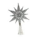 Silver Glitter Star Tree Topper