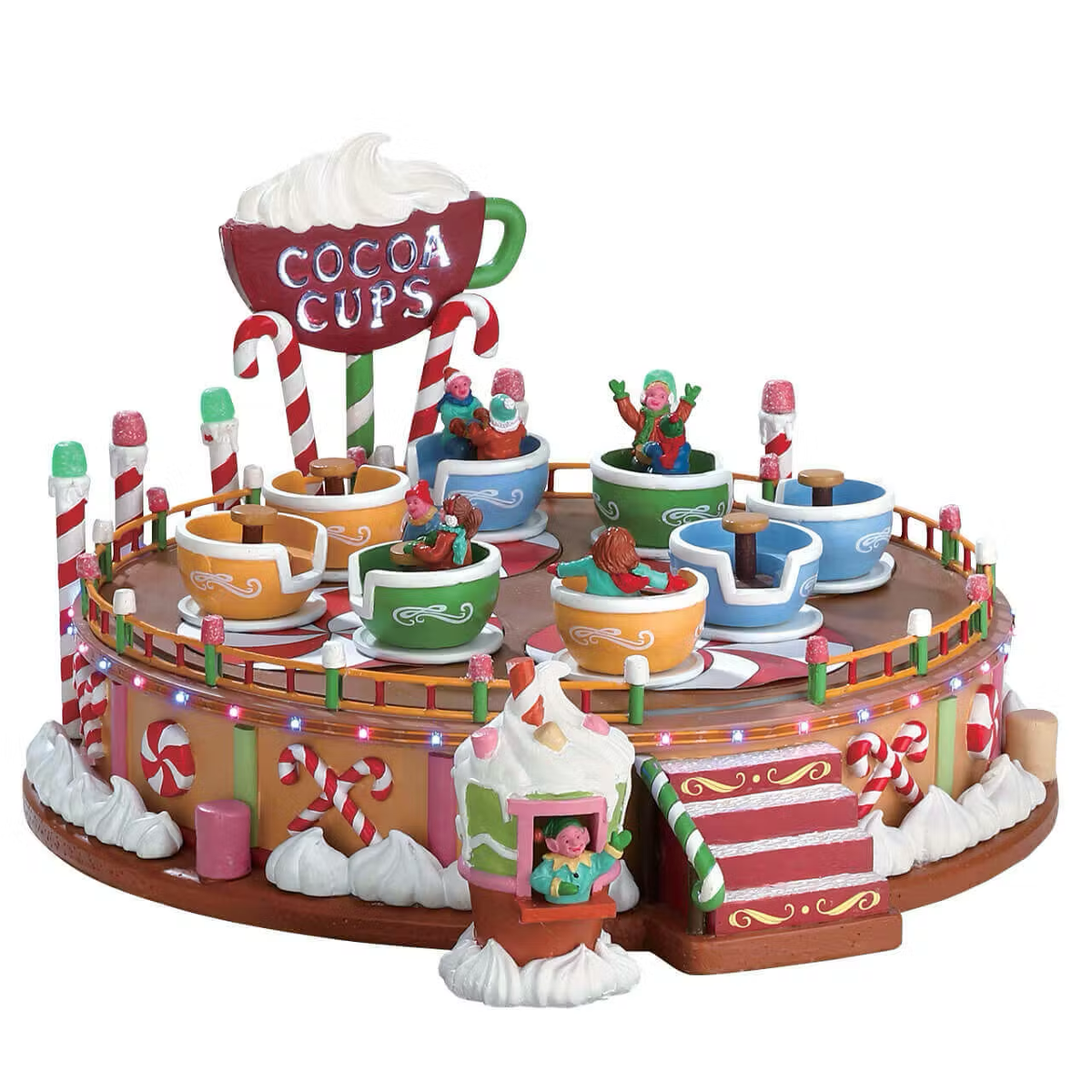 Lemax Cocoa Cups Fairground Ride - with Lights, Sound & Motion