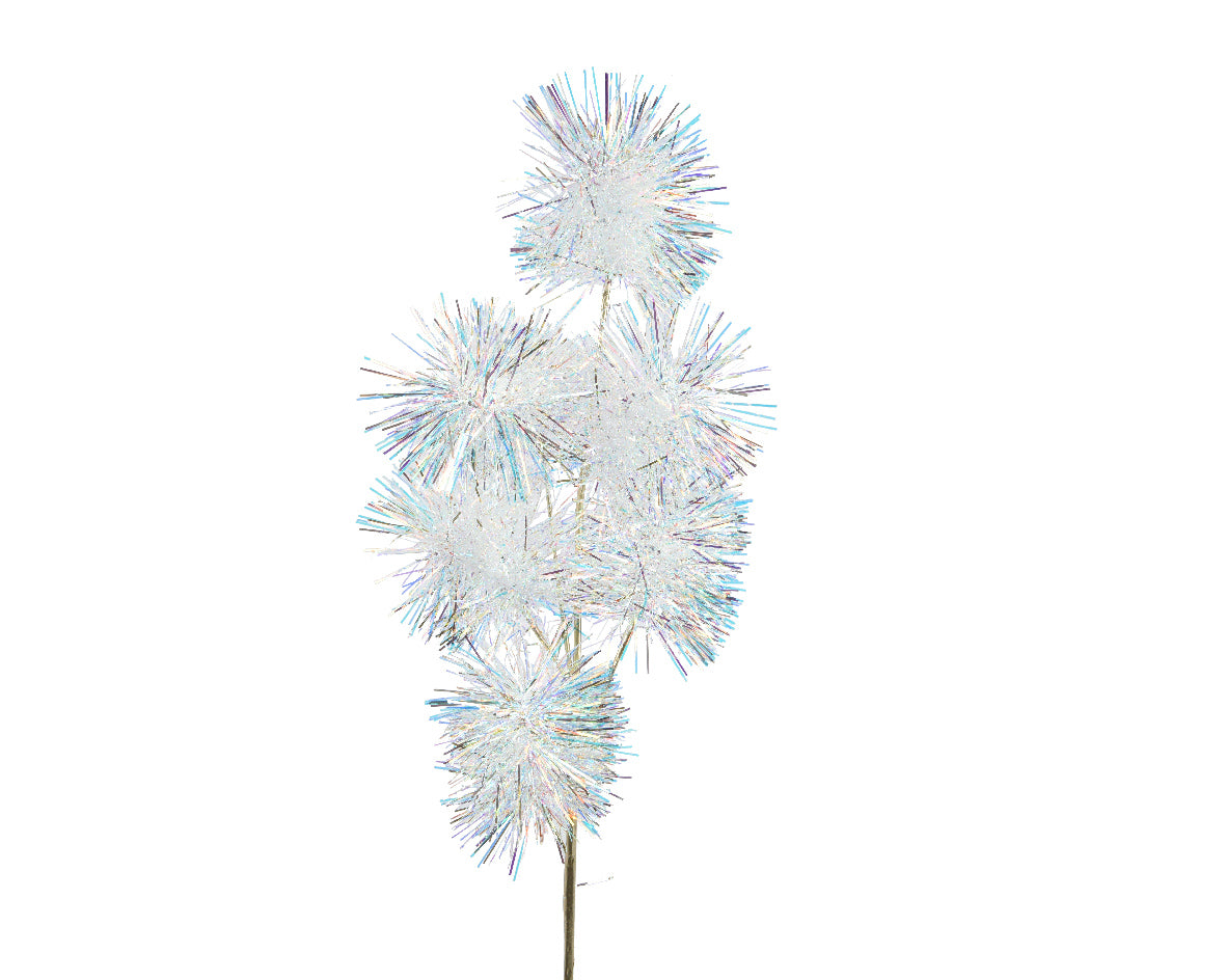 Pompom Tinsel Spray Decoration - 65cm